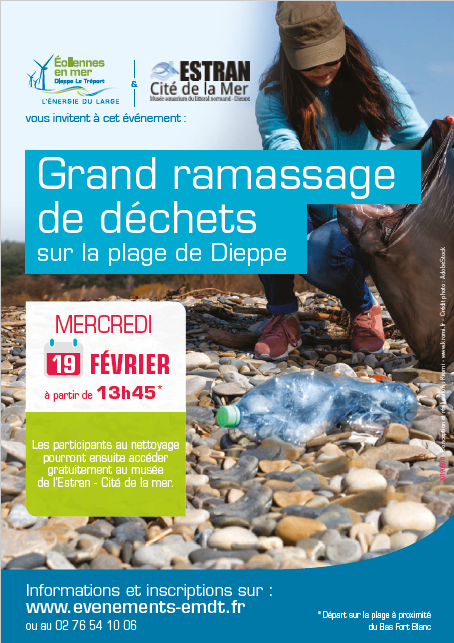 Nettoyage de plage à Dieppe ouvert à tous - Mercredi 14 décembre 2022 - 9h00 -
